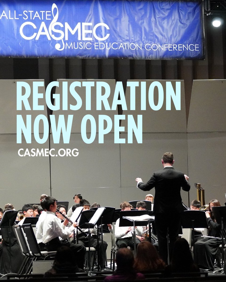 The wait is over! 🎉 #CASMEC26 registration is NOW OPEN! 

Secure your spot today by visiting casmec.org and be part of California’s largest gathering for music educators.