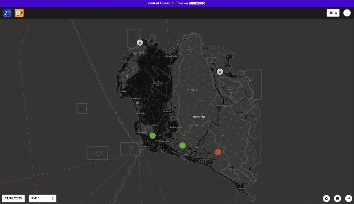 positivecrash's tweet photo. Made a nice update for current &amp; future forks 🌱
While experimenting on #KohPhangan I added to https://t.co/3KRxa1qcgw:
✔️ area-limited maps
✔️ local-only counters
Now any fork can focus on its own region 🌍

Check it out → https://t.co/zU7LyBOpWg

#opensource #devops #climate https://t.co/7I852jIRUs