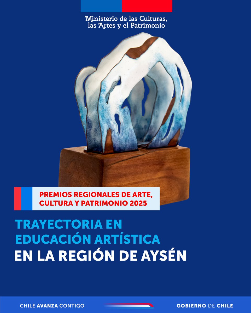 Los Premios Regionales de Arte, Cultura y Patrimonio 2025 son una iniciativa del Programa de #FICR de la Seremi de Culturas Aysén, y busca reconocer y poner en valor los aportes de personas influyentes en sus áreas de trabajo

Lee más en cultura.gob.cl/aysen