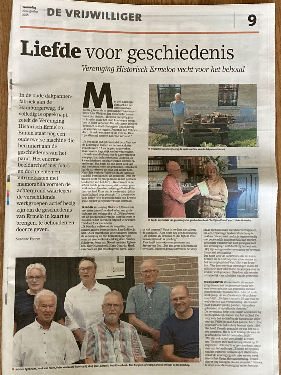 Mooie promotie voor onze vereniging in het <a href="/ermelosweekblad/">Ermelo's Weekblad</a>