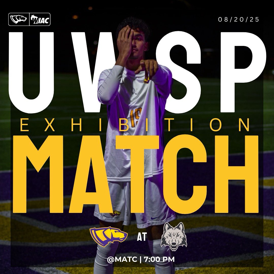 UWSP_MSOC's tweet photo. The Pointers travel south to take on Madison Area Technical College for their first preseason match of the 2025 season. 

🏟️ MATC  

🗓️ 08/20/25

⏰ 7:00 PM

📸 - Kateunincorperated https://t.co/5D6XTzfByx