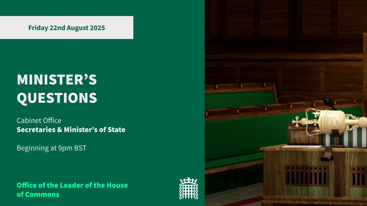 ❔ The House of Commons will meet for Minister's Questions on Friday at 9:00 PM.

The sitting serves as an opportunity for MPs to question and scrutinise the actions of Government ministers.

You can watch the sitting here ⤵️
roblox.com/games/65154417…