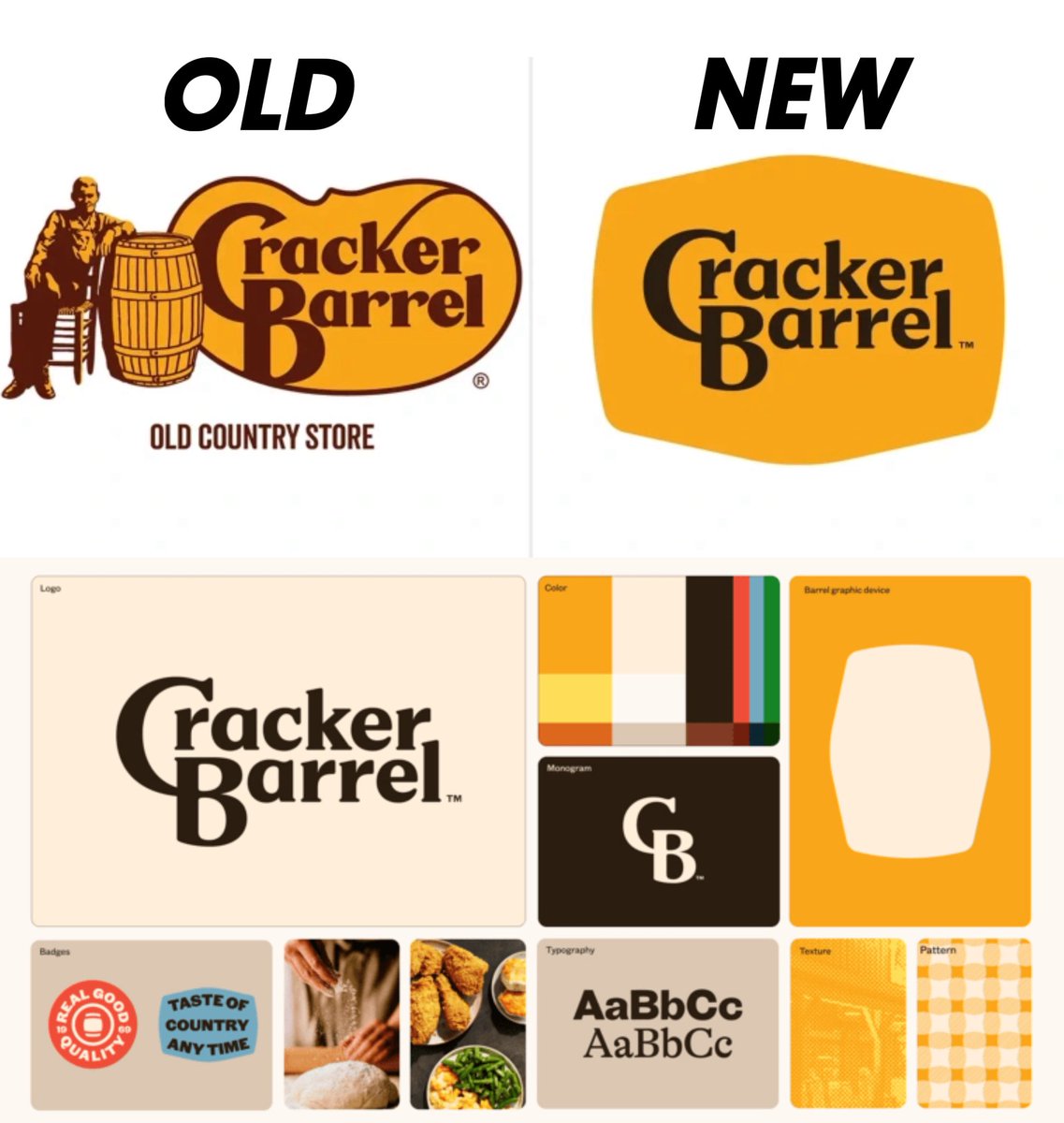 Noooooo they private equity’d Cracker Barrel 😭