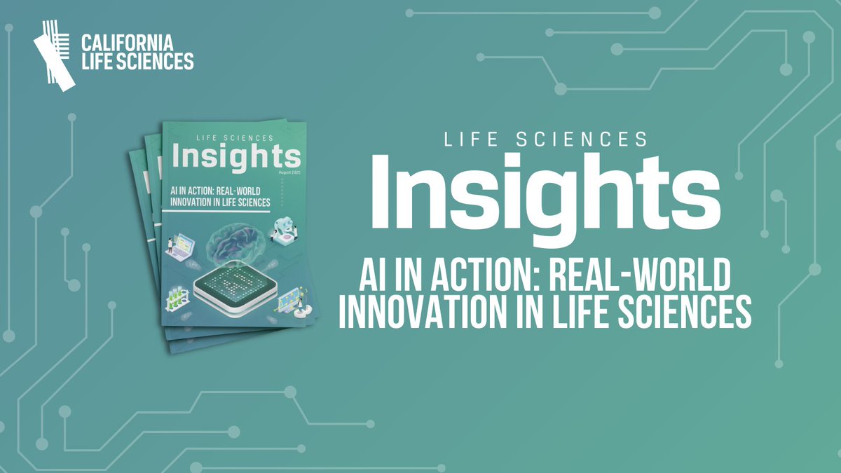 CALifeSciences's tweet photo. 📢 The latest issue of Life Sciences Insights is here! 

Our August edition explores how AI is shaping the future of life sciences. From accelerating research to improving patient access, AI has the potential to reshape the industry.

Read more: https://t.co/nZUXmFsoFQ https://t.co/rH4t0Jwpbg
