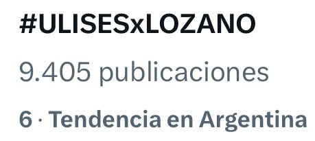 Puesto seis con casi diez mil post y sigue subiendo, vamos no paren con la intensidad!

Dinámica: comenten nombres masculinos y femeninos + la tt

#ULISESxLOZANO