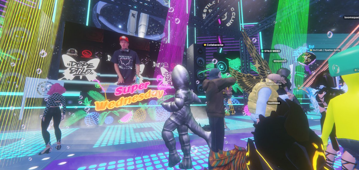 Good vibes  at #SuperWednesday ✨ by <a href="/DopeStilo/">STILO</a> <a href="/StiloWeb3_/">Dope Stilo Music Club</a> 

Happy B-day once more <a href="/iamnubio/">Kush Nubia</a> 🥳🎂💜

#worldhopping 🌍 #web3 🚀
<a href="/metx_mike/">MetaMike</a> <a href="/MAKEANFT/">make</a> <a href="/ElsaLeleka/">Elsa</a>