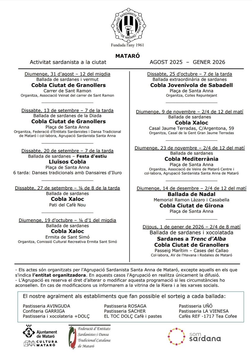 Agrupació Sardanista Santa Anna tweet media