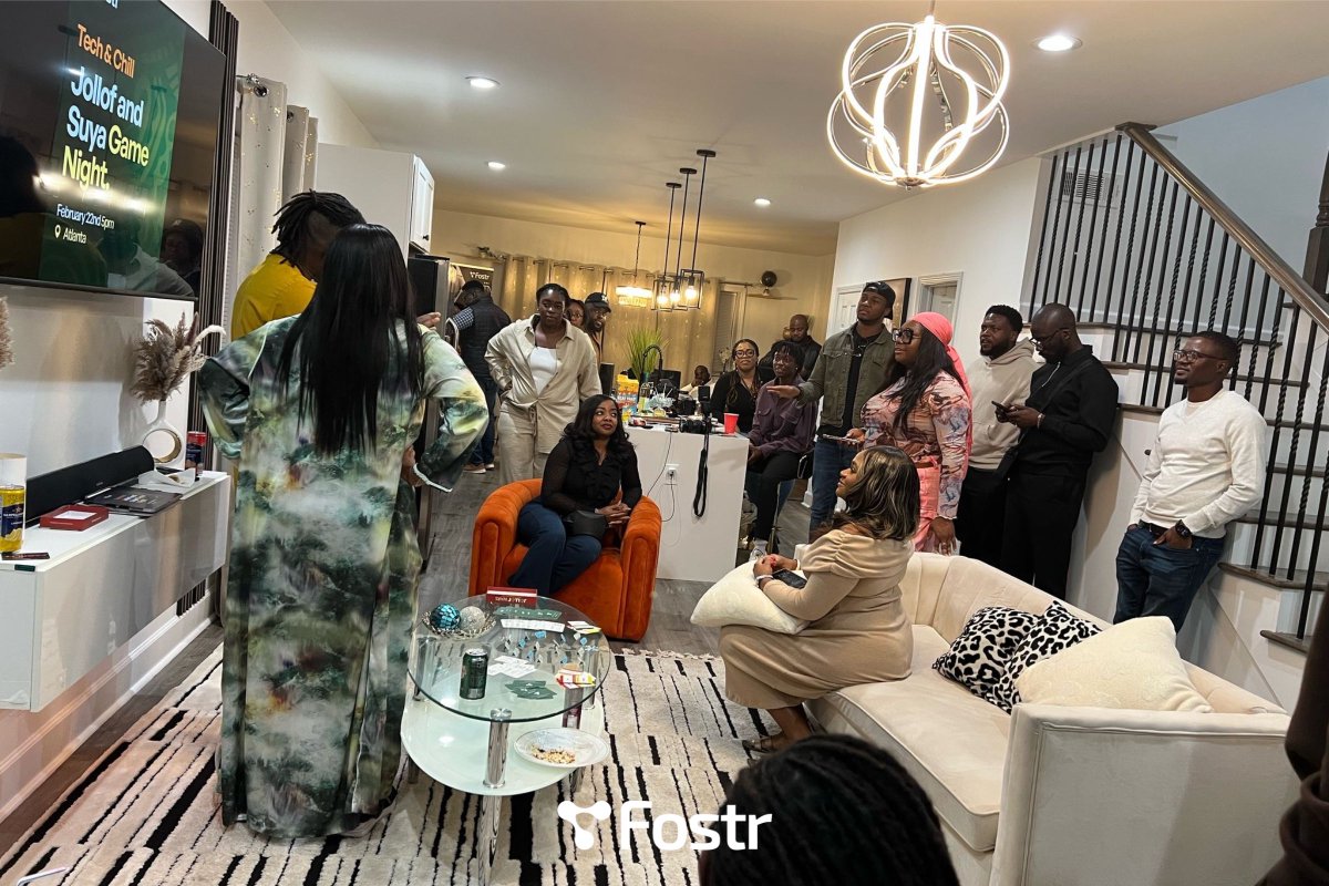 WeAreFostr's tweet photo. Throwback to our ATL Jollof &amp; Suya Game Night🔥

Good food. Good games. Great people. That’s how we do at Fostr.

Because here, it’s never about stiff networking, it’s about building real relationships, sharing stories, and creating opportunities together. https://t.co/7dxTgsRY11