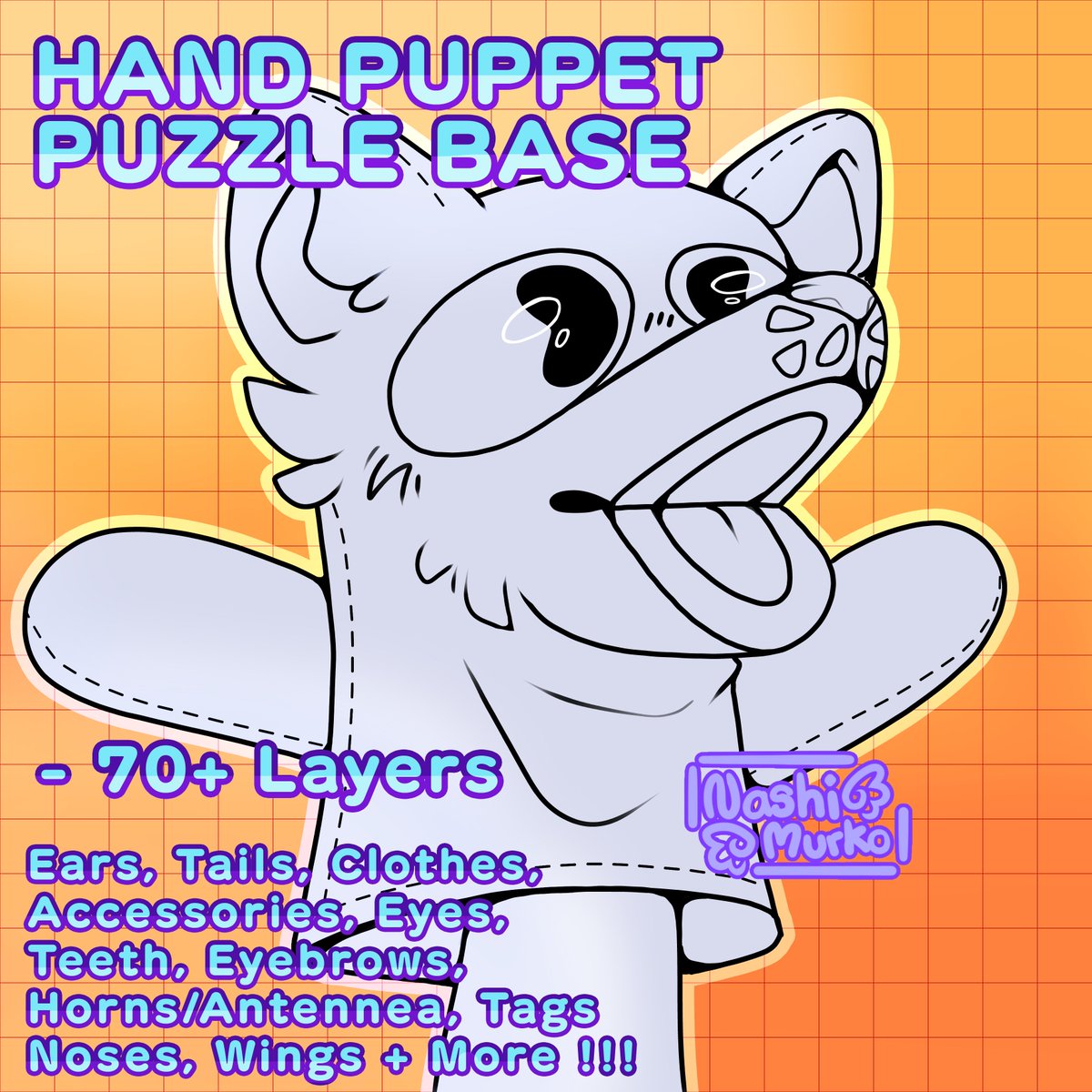 Nashi_Murko's tweet photo. Furry Hand Puppet Puzzle Base £5!

Available here - https://t.co/4CGqKXbkKU

First time doing a Puzzle base, tried to make it as customisable as possible!

#furry #fursona #furrybase #furryart #furryfandom #furryfanart #furries #furryartist #fursonabase #puzzlebase https://t.co/fIsrRJQ1ot