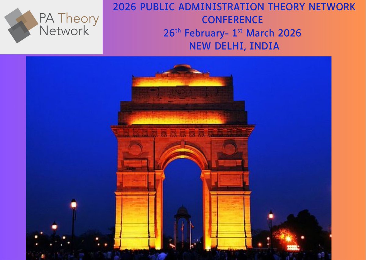 PA Theory Network (@patheory) on Twitter photo 🚨 Save the Date!
The 2026 Public Administration Theory Network Conference will be held in New Delhi, India 🇮🇳
📅 26 Feb – 1 March 2026
Excited to bring global scholars together to reimagine #PublicAdministration theory & practice.
#PATNet2026 <a href="/ASPANational/">ASPA National</a> <a href="/poojapaswan/">Dr. Pooja. J. Paswan</a> 🚨 Save the Date!
The 2026 Public Administration Theory Network Conference will be held in New Delhi, India 🇮🇳
📅 26 Feb – 1 March 2026
Excited to bring global scholars together to reimagine #PublicAdministration theory & practice.
#PATNet2026 <a href="/ASPANational/">ASPA National</a> <a href="/poojapaswan/">Dr. Pooja. J. Paswan</a>