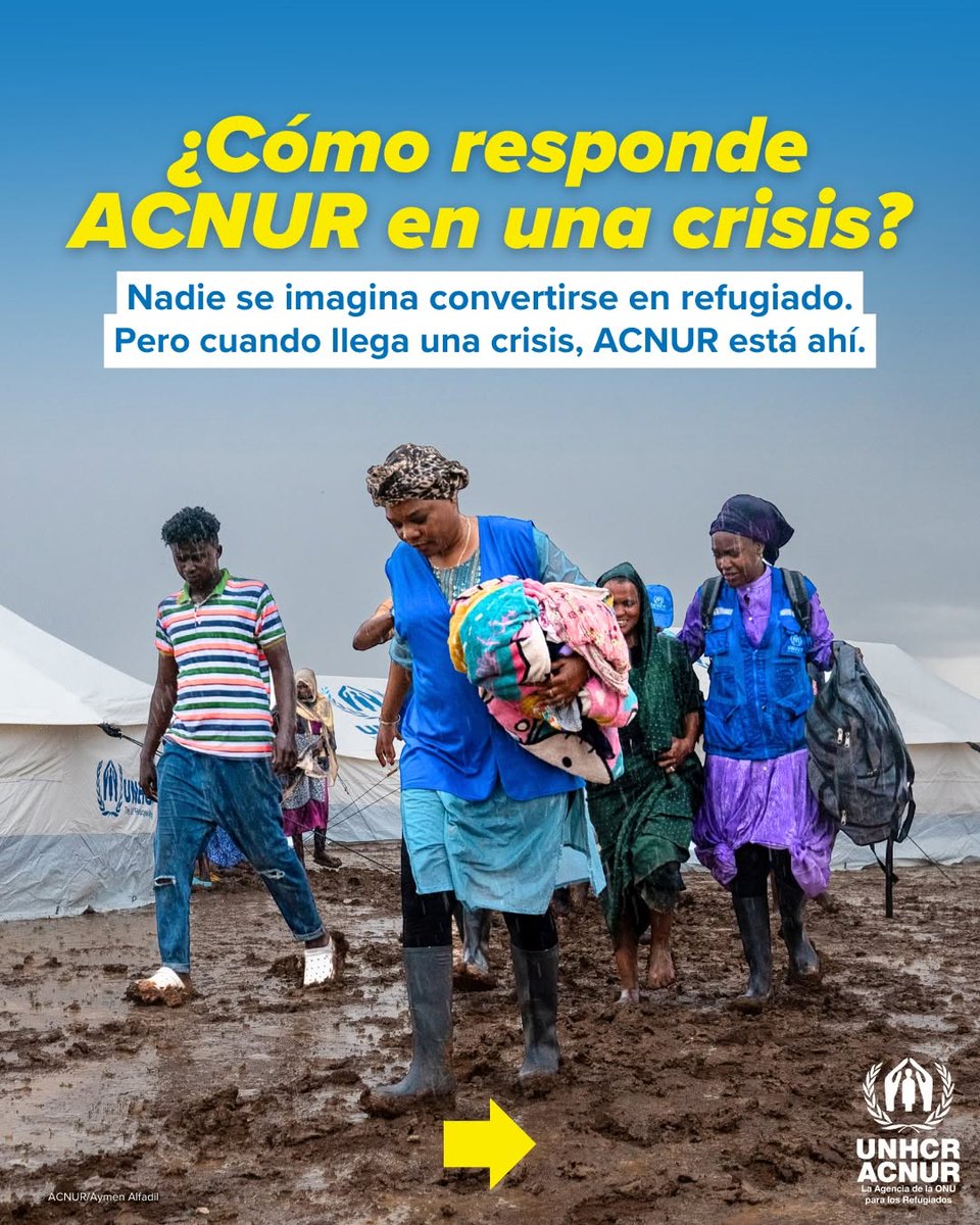 ONU_es's tweet photo. Nadie desea convertirse en persona refugiada.

Pero cuando una crisis golpea y las personas se ven obligadas a huir, @ACNUR_es está ahí para protegerlas y ayudarlas a empezar de nuevo.

Descubre cómo apoyan a quienes lo han perdido todo.
#ConLosRefugiados https://t.co/06Cj5GvGuF