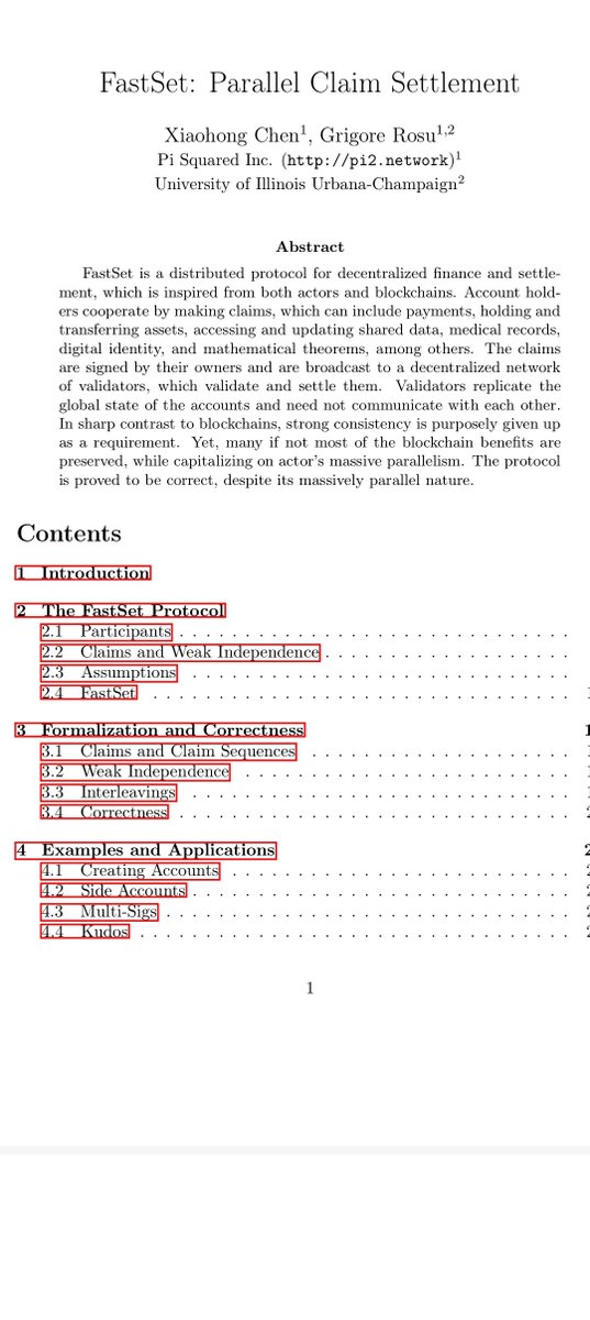 vaishanavi0's tweet photo. FastSet: Parallel Claim Settlement
Xiaohong Chen1
, Grigore Rosu1,2
Pi Squared Inc. (https://t.co/hOMaJXCylz)1
University of Illinois Urbana-Champaign2 https://t.co/20OYfgs4VZ