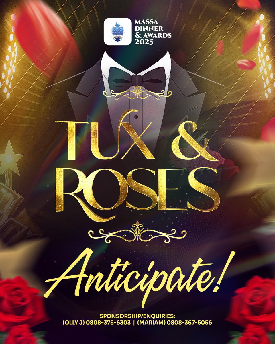 MASSAITES GET READY!!! 🥳
TUX &amp; ROSES is loading. 🤵🏽‍♂️🌹

A nostalgic night to relive teenage dreams and crown royalties. 🤴🏽👸🏽

Where tuxedos meet the scent of fresh roses, and every glance feels like a scene from a timeless romance.