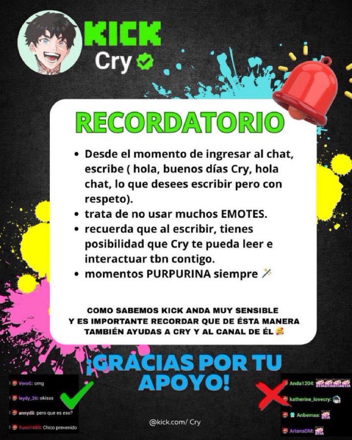 ¡Hola, ARMYs! 💖 Hoy es el cumpleaños de un chico super lindo y agradable. Hoy es el cumpleaños de <a href="/xCryboy/">Cry</a> y estamos invitadas a su festejo en Kick. 

📍Comenten los tags para aumentar sus tendencias. 💜

FELIZ CUMPLE XCRY
HAPPY BIRTHDAY CRY
#HappyBirthdayCRY
#HappyCRYDay