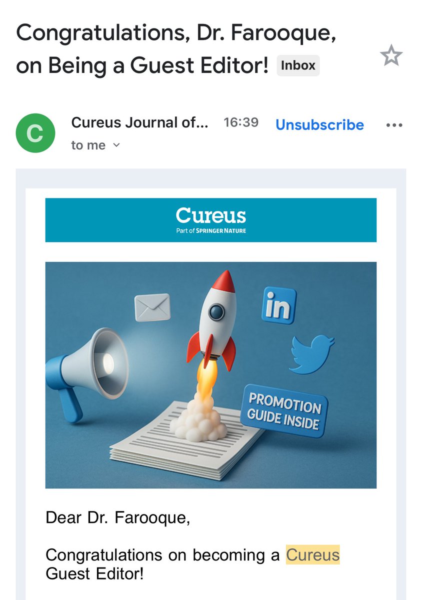 Honored to serve as Guest Editor for the Cureus Collection:
‘Therapeutic Endoscopy in Metabolic and Chronic Disease: Innovations in Prevention and Treatment’

A step forward in advancing GI research &amp; fostering global collaboration through <a href="/GIREACHOfficial/">GI REACH</a> and <a href="/CureusMedical/">Cureus</a> 🌍