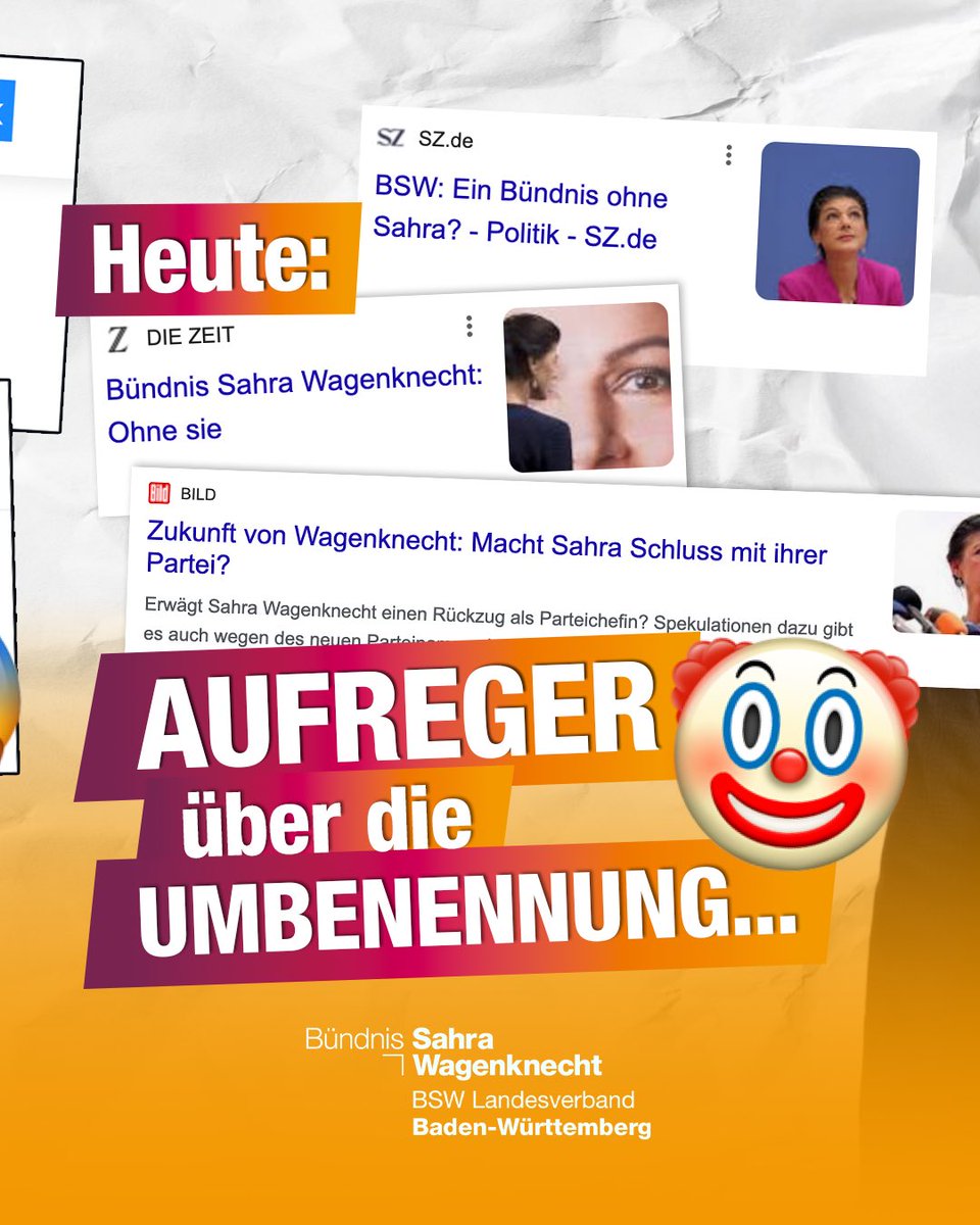 jessica_tatti's tweet photo. Wenn Sahra Wagenknecht eine Partei gründet, die ihren Namen trägt: Egomanin! Wenn der Name -wie lange angekündigt- geändert wird: Sahra „am Ende“, Sahra „macht Schluss“, Partei „ohne Sahra“. Das ist keine Berichterstattung, sondern eine miese Kampagne gegen das BSW. https://t.co/JSLFEKFZHZ