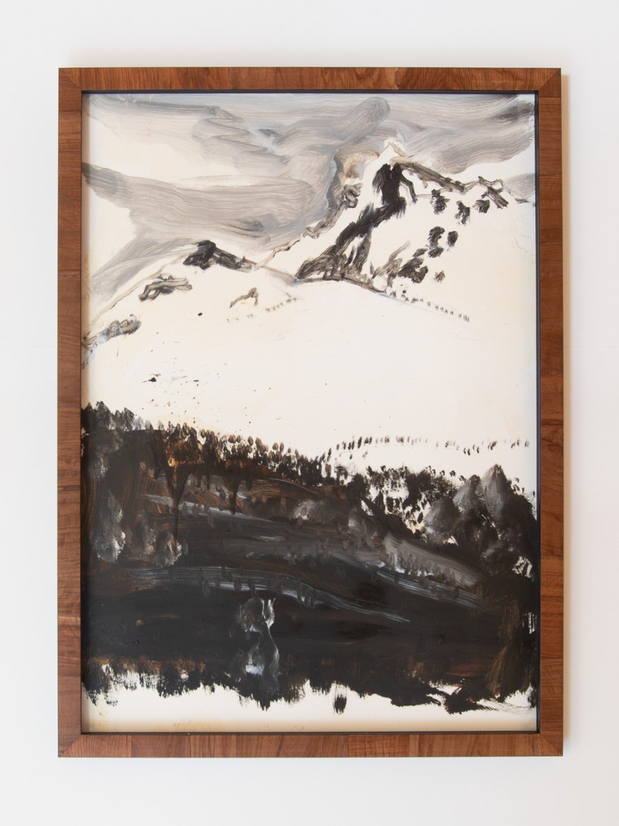 A meditation on nature's serenity – Julian Schnabel’s 'Piz D'Esan' (2025) 

Image: 
Installation view, 'Sunday', Tripoli Gallery, 26 Ardsley Rd, Wainscott, NY, 2025; Photo by Melissa Lynch from Rise Media; © Julian Schnabel; Courtesy Julian Schnabel and Tripoli Gallery