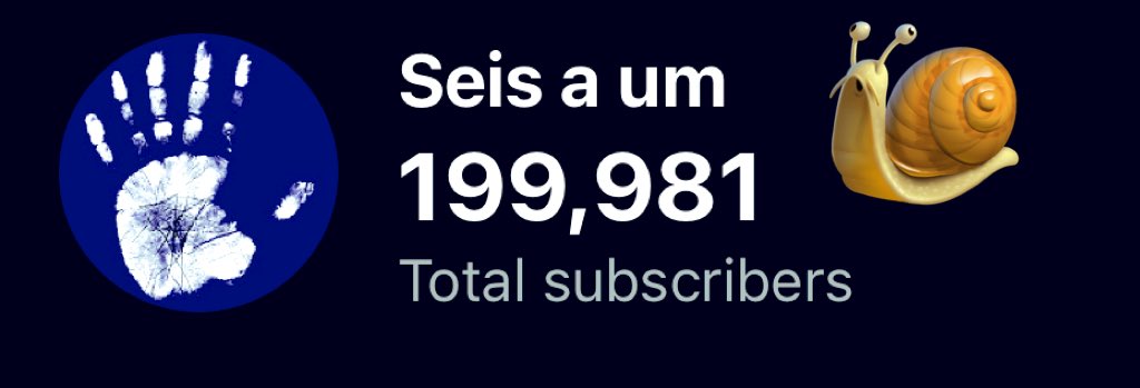 Eu podia estar fazendo qualquer outra coisa da vida, mas tô aqui humildemente pedindo pra você se inscrever lá no Canal Seis a Um pra gente bater 200 mil no Youtube.

youtube.com/@Seisaum 

Dá essa moral aí sô. E tem live as 18h e ônibus, como sempre, falando de Cruzeiro. VAMO