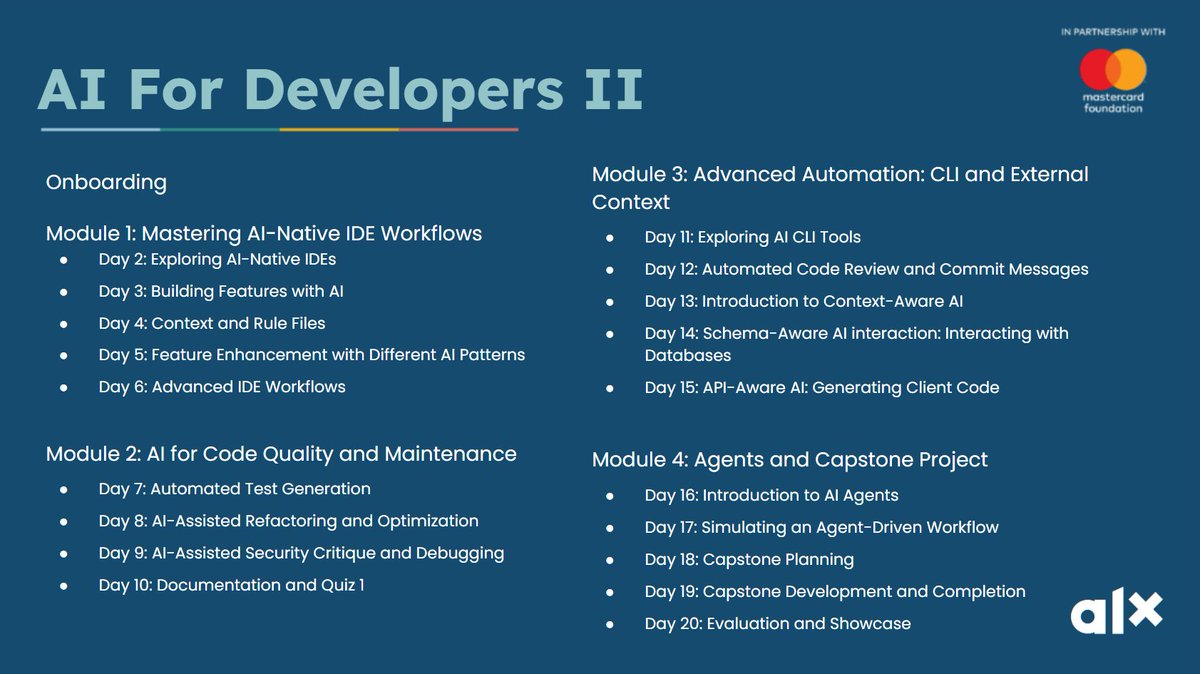 Just kicked off the AI for Developers program!I'm Ready to level up my coding + AI skills and share every step of the journey. Follow along!
