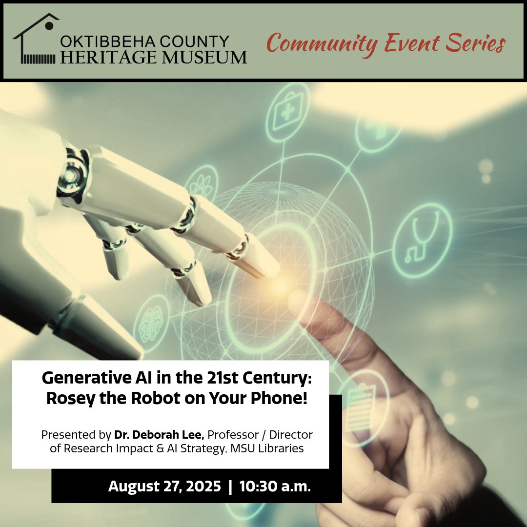 Interested in learning more about AI?  Want to know what ChatGPT and AI can do for you?  How can it help you in your daily lives?  Join us for this upcoming talk about this very, timely, topic.  August 27 at 10:30 a.m.