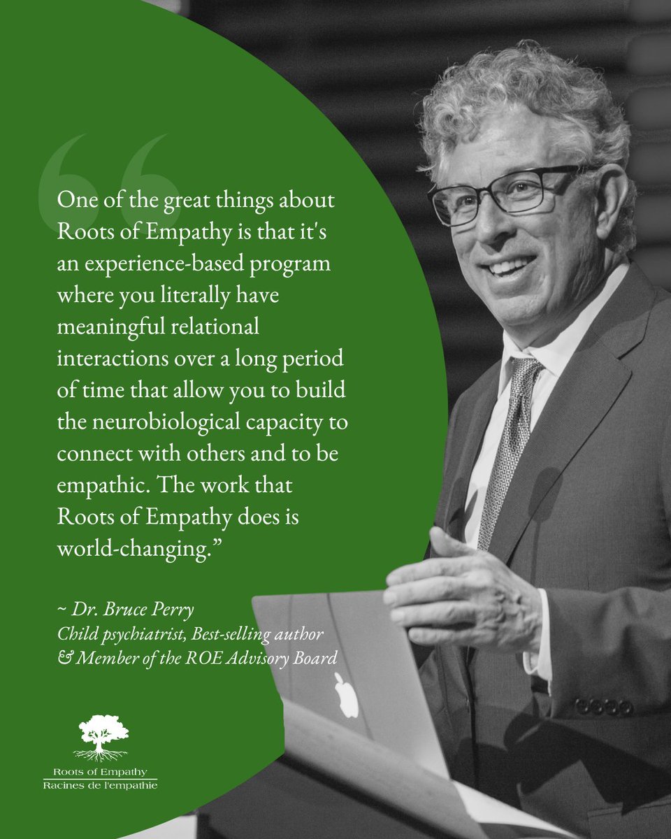 RootsofEmpathy's tweet photo. Roots of Empathy is a trauma-informed program, endorsed by Dr. Bruce Perry - one of the world’s top childhood trauma experts.  

The pandemic years will likely be remembered for their deep impact on children’s development—and on how we see and relate to one another. While the pandemic intensified children’s anxiety, social media has also played a major role in its rise.  

In Roots of Empathy classrooms, children learn to regulate their emotions, giving them the space to focus and fully engage in learning. The program also nurtures resilience, helping children navigate life’s challenges with confidence. 💚  

🌐 https://t.co/aufipDcPbK