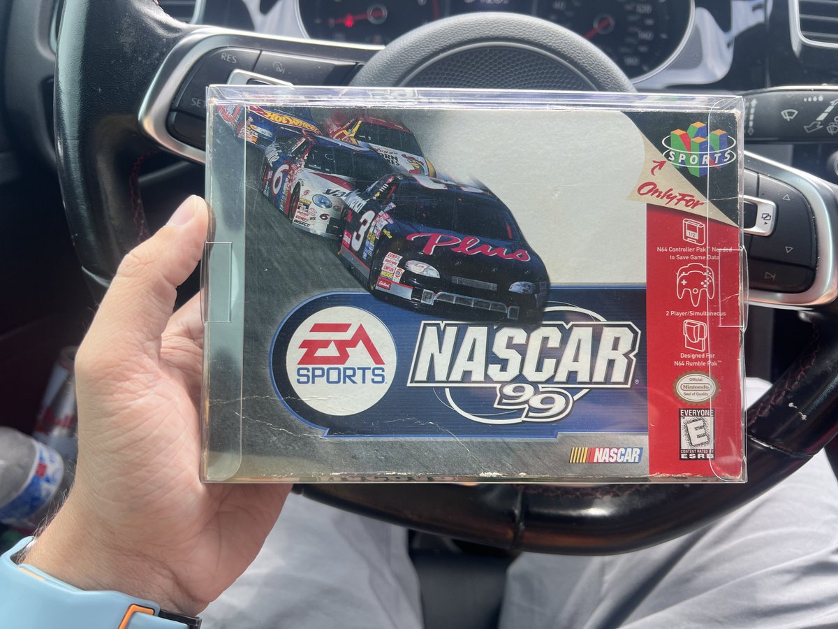 Found NASCAR 99 with the box/manual at the local retro game store for like $10. 

Sick.