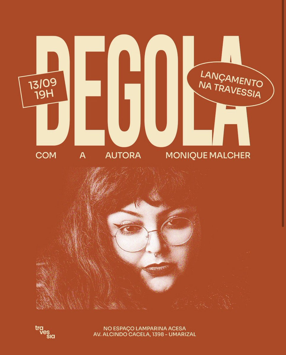 Oi Belém! Dia 13 de setembro terá lançamento do meu livro novo na Travessia. Vamos nos encontrar? Ao final do bate papo vou autografar livros. 🧡✨