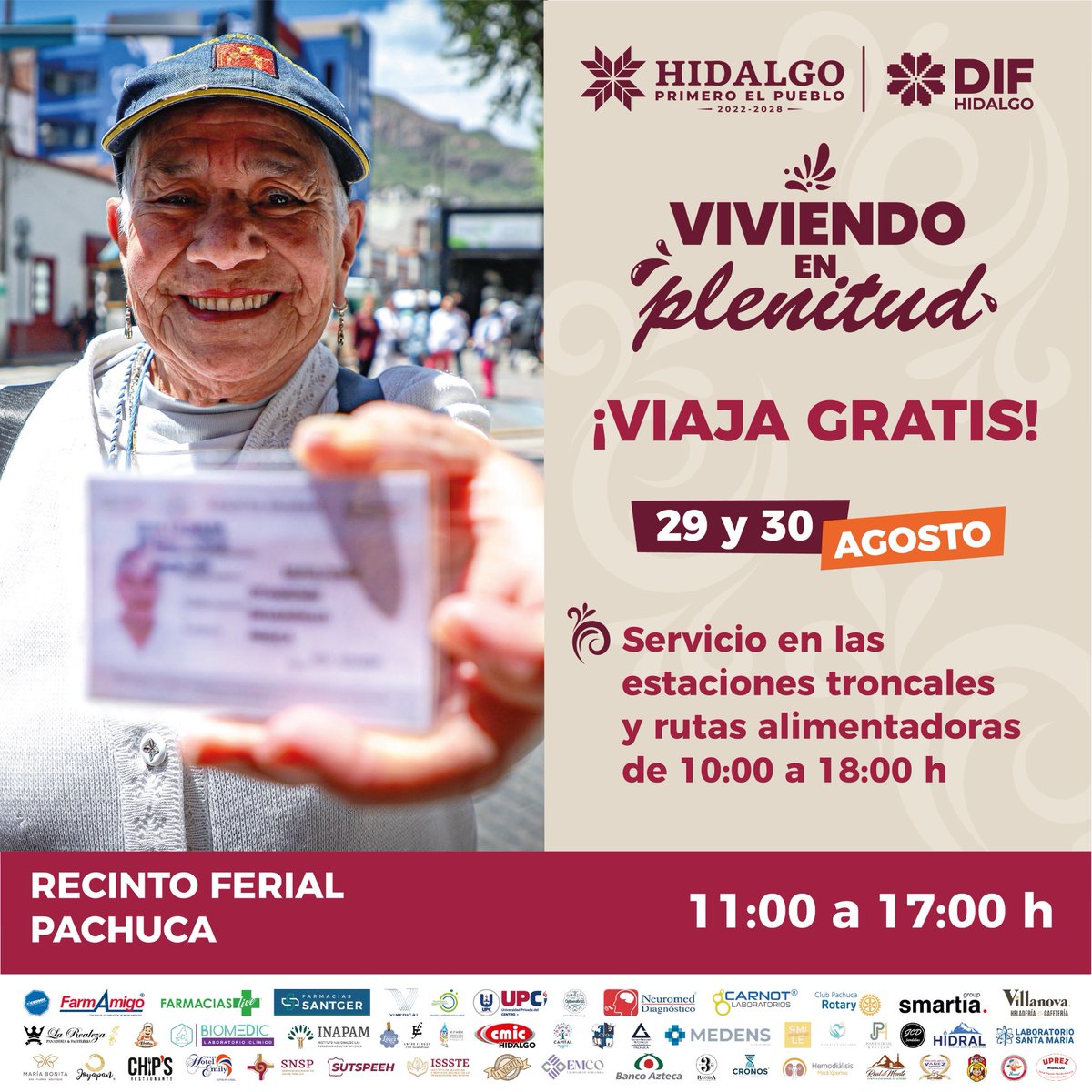 ¡Muévete fácil y sin costo en #ViviendoEnPlenitud!
Presenta tu credencial #INAPAM y viaja gratis en Tuzobús para llegar directo al Recinto Ferial. 🚌✨