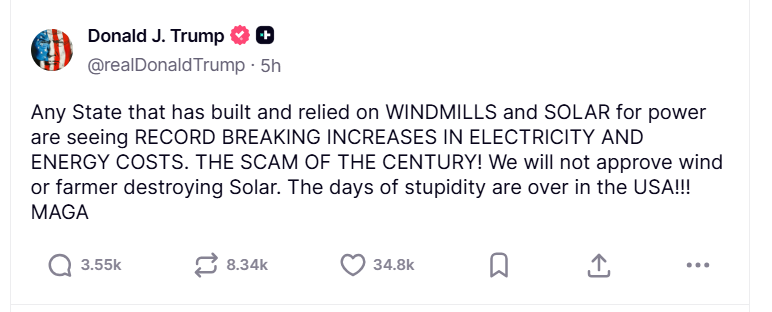 Jerry Ponio (@jerryponiowi) on Twitter photo Wisconsin is behind thanks to the utilities going all in on the grift and the regulators along for the ride.
Our state needs leadership in the Governor's office with vision to help turn the tide.
<a href="/realDonaldTrump/">Donald J. Trump</a> Wisconsin is behind thanks to the utilities going all in on the grift and the regulators along for the ride.
Our state needs leadership in the Governor's office with vision to help turn the tide.
<a href="/realDonaldTrump/">Donald J. Trump</a>