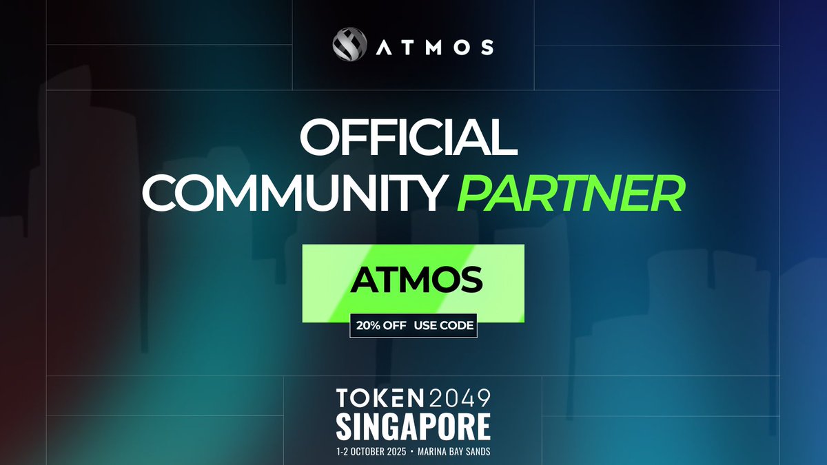 Proud to share that Atmos Protocol has been promoted to Community Partner  for @token2049. As the liquidity hub for @SUPRA_Labs, our goal is to help  shine a spotlight on the ecosystem at