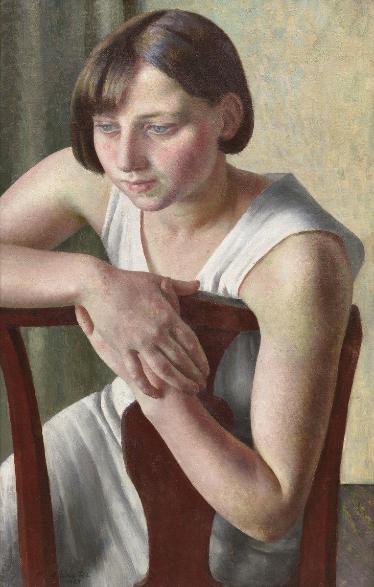 Dod Procter took as her main subject young women and represented them with an elemental, sculptural simplicity;  emphasising the fall of light across the figure lends the work from 1928, a powerful presence.