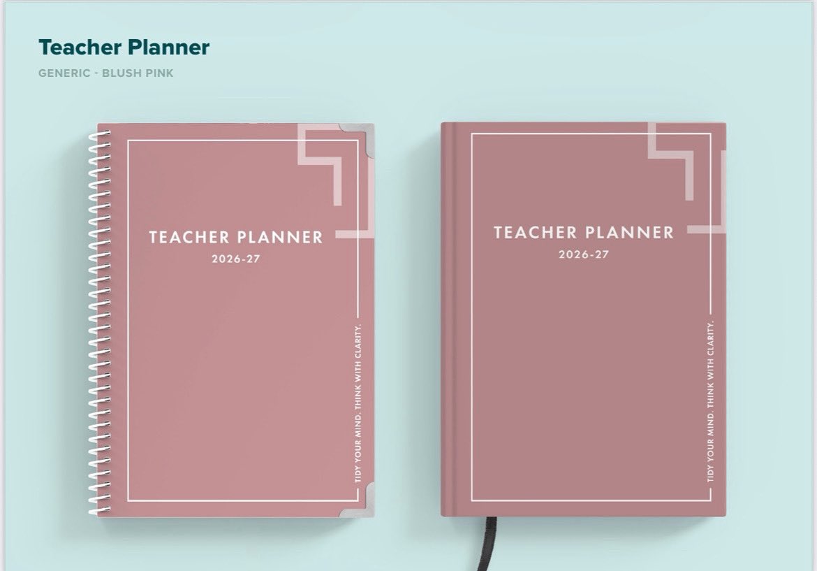 Cover # 5 for 2025-27 ‘Blush Pink’ Available at tidythink.co.uk from November 2025 🌸💘

👩‍🏫

#TeacherInspiration #PlanWithMe #StationeryAddict #TeacherTools
