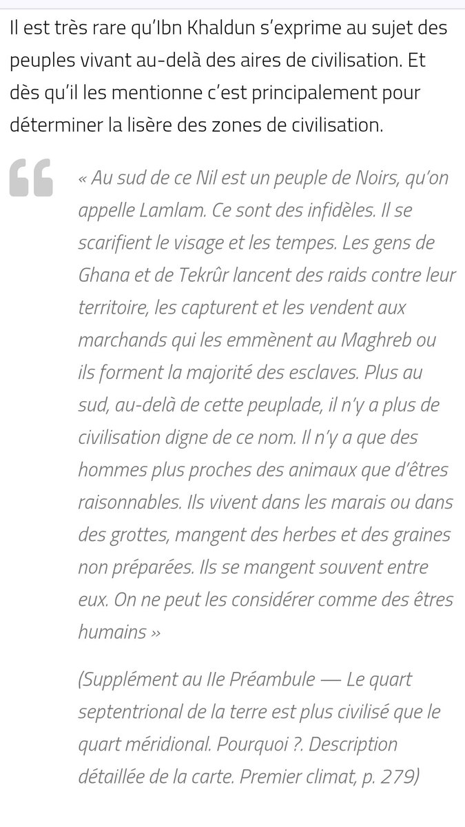 PhilConte 007 (@philconte007) on Twitter photo <a href="/L_insoumission/">L'insoumission</a> Pour une fois que les causes du racisme sont liées à l'exploitation économique et que l'on cite Marx, on ne va pas se plaindre ! 😁
Mais malheureusement, ce n'est pas la modernité européenne qui l'a inventé.
Il suffit de lire Ibn Khaldoun (XIVe) pour le comprendre. <a href="/L_insoumission/">L'insoumission</a> Pour une fois que les causes du racisme sont liées à l'exploitation économique et que l'on cite Marx, on ne va pas se plaindre ! 😁
Mais malheureusement, ce n'est pas la modernité européenne qui l'a inventé.
Il suffit de lire Ibn Khaldoun (XIVe) pour le comprendre.