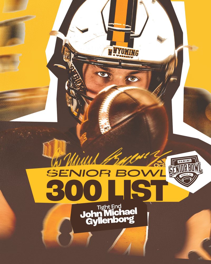 John Michael Gyllenborg named to Senior Bowl Top 300 List &gt;&gt; bit.ly/3HE6zqW 🤠🏈