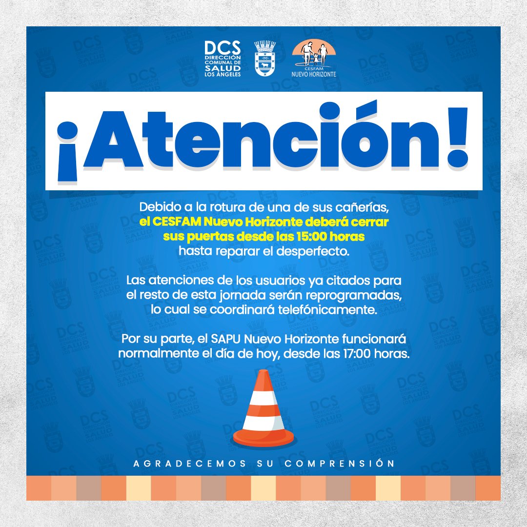 dcslosangeles's tweet photo. Información importante. #CierreDeCesfam, #APSLosÁngeles, #LosÁngelesCL https://t.co/HbQ3OOZj3g
