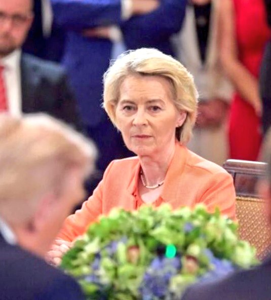 Von Der Liar was apparently asked to "leave the room" as President Trump-

"Only wanted to talk to leaders" 

Look at her face, Utterly humiliated.