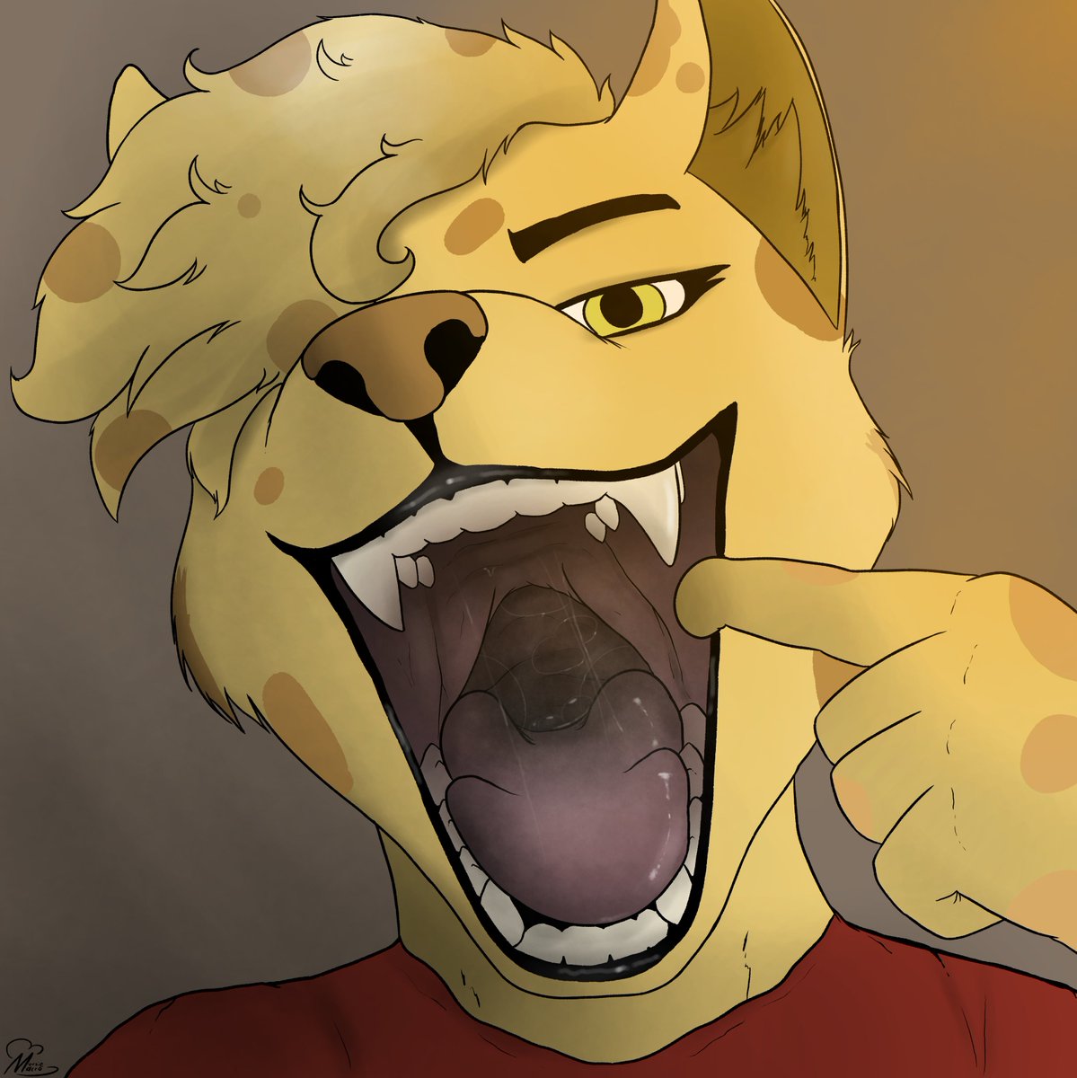 Nothing much, just Questo showing his maw to you~ 
#macrofurry #vore #voreart