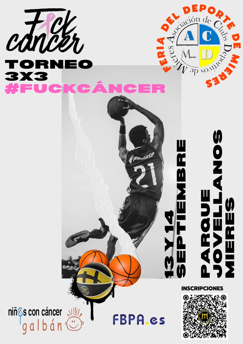 Baloncesto Villa de Mieres 2012 (@bvm2012) on Twitter photo 🏀 ᴠᴜᴇʟᴠᴇ ᴇʟ 3x3 ꜰᴜᴄᴋᴄᴀɴᴄᴇʀ‼️
💥 𝟙𝟛 𝕪 𝟙𝟜 𝕕𝕖 𝕤𝕖𝕡𝕥𝕚𝕖𝕞𝕓𝕣𝕖
📍 Parque Jovellanos
🙌 INFORMACIÓN E INSCRIPCIONES 👇🏻👇🏻👇🏻
bvm2012.com/es/news/3x3-fu…
🎁 REGALO TOD@S PARTICIPANTES
💶 PREMIOS 4 SEMIFINALISTAS (EN METÁLICO JUNIOR/SENIOR)
<a href="/FBPA_asturias/">Federación de Baloncesto Pdo. de Asturias</a> 🏀 ᴠᴜᴇʟᴠᴇ ᴇʟ 3x3 ꜰᴜᴄᴋᴄᴀɴᴄᴇʀ‼️
💥 𝟙𝟛 𝕪 𝟙𝟜 𝕕𝕖 𝕤𝕖𝕡𝕥𝕚𝕖𝕞𝕓𝕣𝕖
📍 Parque Jovellanos
🙌 INFORMACIÓN E INSCRIPCIONES 👇🏻👇🏻👇🏻
bvm2012.com/es/news/3x3-fu…
🎁 REGALO TOD@S PARTICIPANTES
💶 PREMIOS 4 SEMIFINALISTAS (EN METÁLICO JUNIOR/SENIOR)
<a href="/FBPA_asturias/">Federación de Baloncesto Pdo. de Asturias</a>