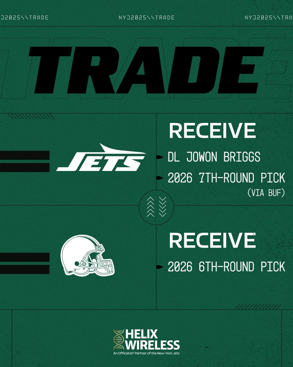 We've traded for DL Jowon Briggs.

DETAILS 📰: bit.ly/3Jnxdox