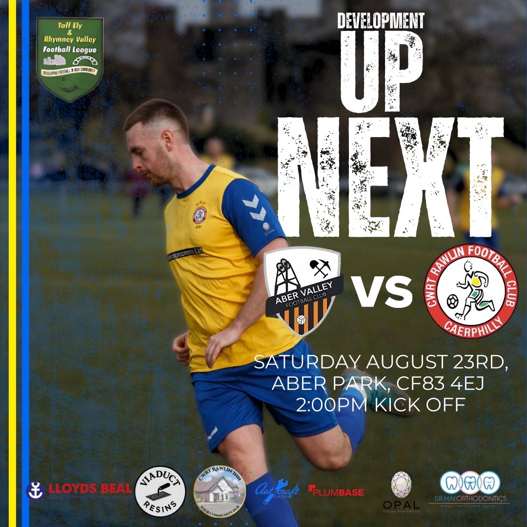 Cwrt Rawlin FC (@cwrtrawlinfc) on Twitter photo ⚽️ UP NEXT
This weekend sees our first welcome <a href="/PentyrchS/">Pentyrch Rangers AFC⚫️⚪️</a> to the Owain Glyndwr and the development team visit <a href="/aber_valley_fc/">Aber Valley F.C.</a> reserves! ⚽️ UP NEXT
This weekend sees our first welcome <a href="/PentyrchS/">Pentyrch Rangers AFC⚫️⚪️</a> to the Owain Glyndwr and the development team visit <a href="/aber_valley_fc/">Aber Valley F.C.</a> reserves!