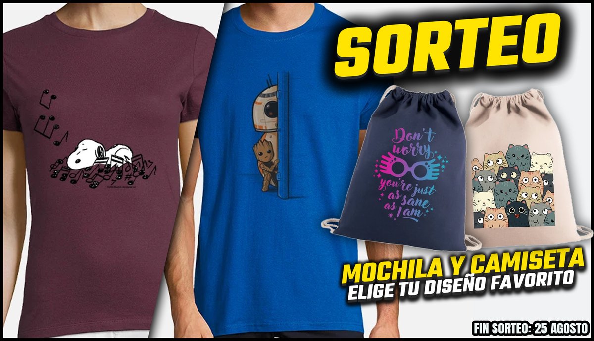 🎁 NUEVO SORTEO 🎁

Regalamos una CAMISETA y una MOCHILA 🥳
Tú eliges el diseño 😉

✅ Solo tienes que hacer RT

¿Cuál es tu diseño favorito? latostadora.com/regalos-person…

Fin: 25 de agosto