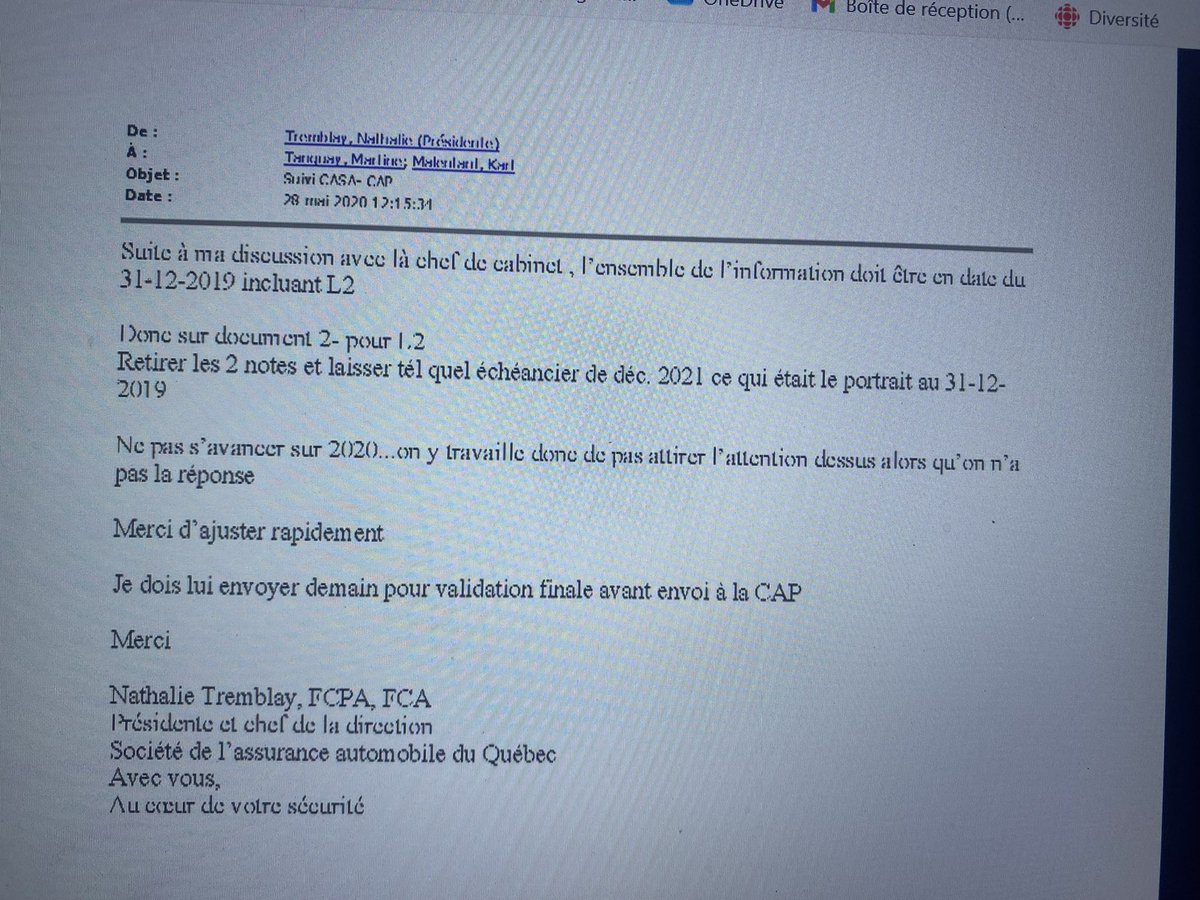 🚨 Le bureau de Bonnardel a délibérément induit en erreur les membres de l’Assemblée et exercé des pressions sur la PDG de l’époque, Mme Tremblay, afin de maquiller l’information. 
La cheffe de cabinet a ensuite bloqué ces données pour protéger son patron,  Bonnardel.
#camouflage