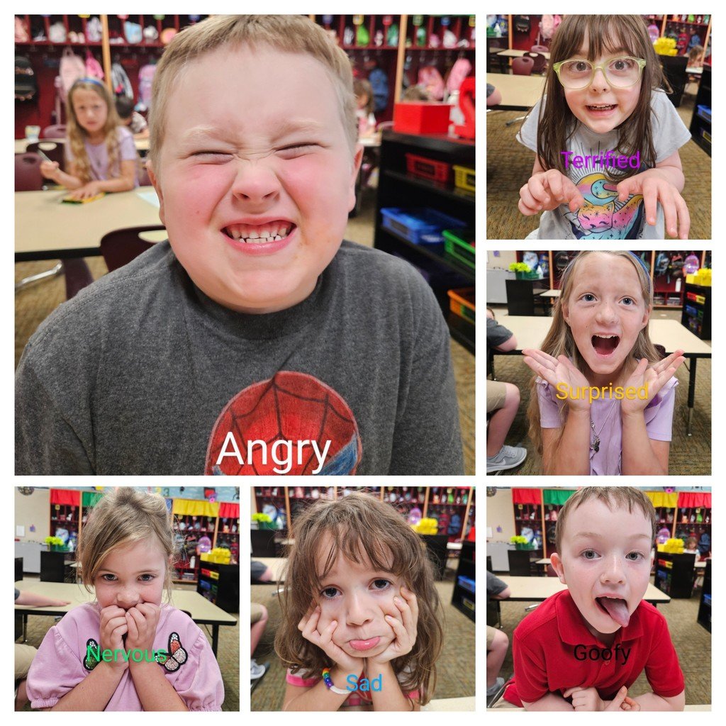 USD265_Apollo's tweet photo. Kindergartners in Ms. Mater's class are learning all about emotions! 😊😢😲😡

Today, they practiced recognizing and expressing different feelings, from happy and surprised to sad and even a little bit angry. 💙 https://t.co/uQzn1Of34t