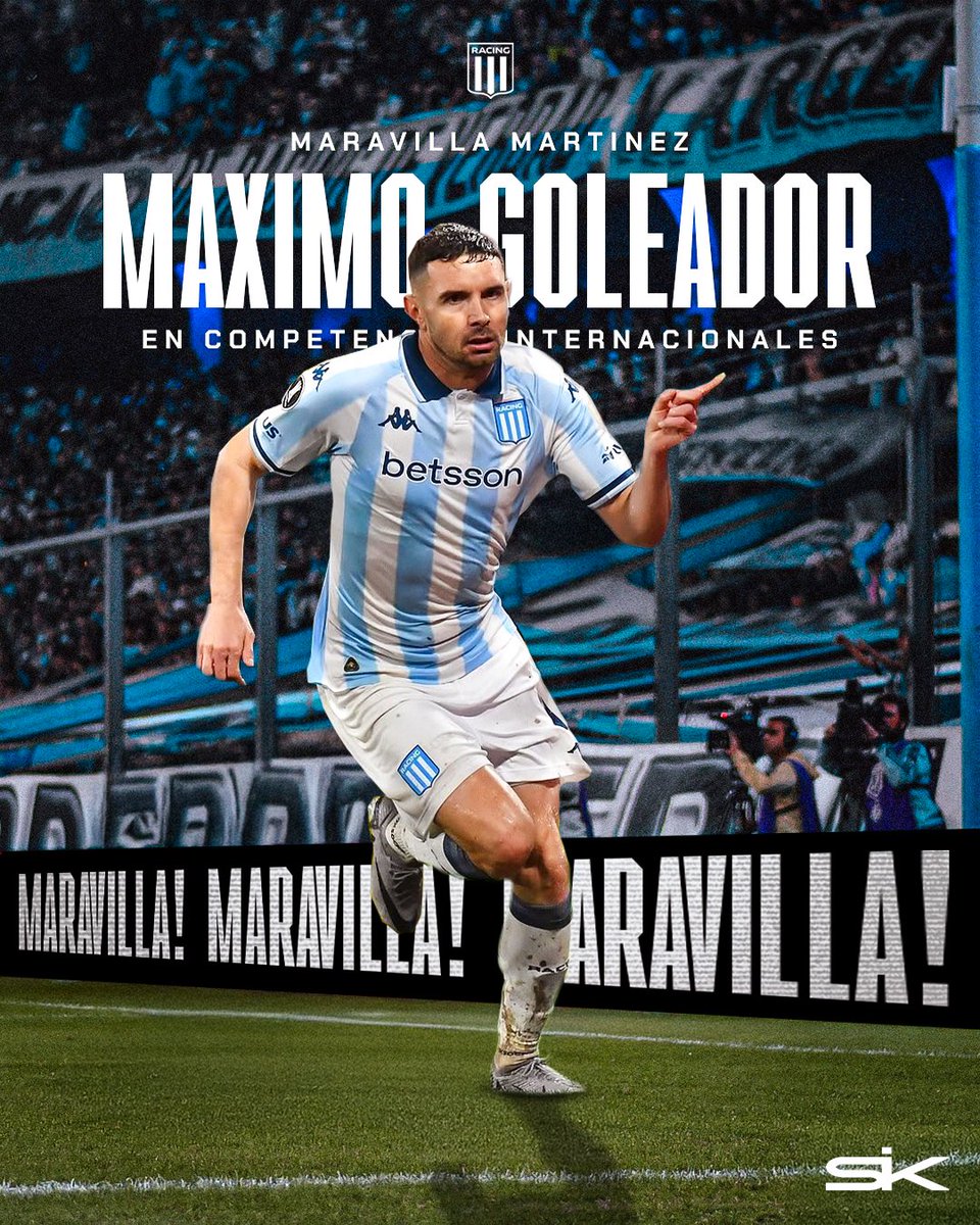 Sika (@sikacreative) on Twitter photo Maravilla Martinez - <a href="/RacingClub/">Racing Club</a>
Maximo Goleador en competencias internacionales ⚽️.
Todo apoyo se agradece Maravilla Martinez - <a href="/RacingClub/">Racing Club</a>
Maximo Goleador en competencias internacionales ⚽️.
Todo apoyo se agradece