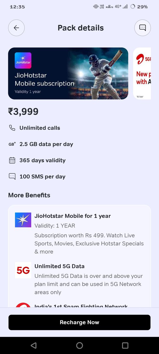 mechstarmohan's tweet photo. @bhartiairtelfdn I recharged for Rs 3999. You have advertised that you are giving Jio Hotstar subscription for one year. But in reality you are not doing that. Why this scam? https://t.co/6uKLXWMpfY