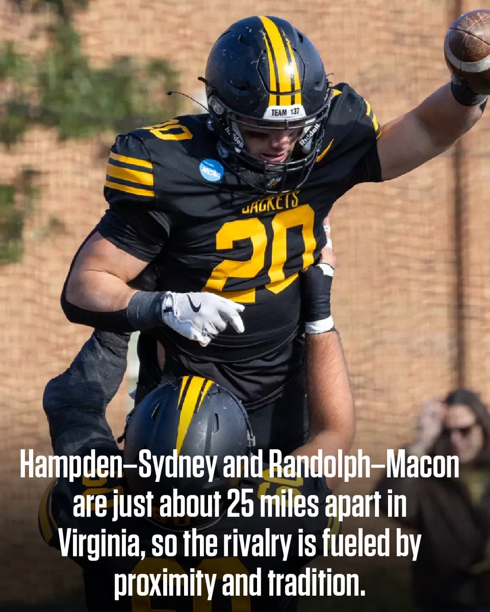 Circle the date. November 15th. THE GAME. 

Hampden–Sydney will play Randolph–Macon in their annual rivalry match referred to as “The Game”. 

#ODACfb | <a href="/odacathletics/">ODAC</a> | <a href="/HSC__FOOTBALL/">H-SC Football</a> | <a href="/RMCfootball/">𝗥𝗔𝗡𝗗𝗢𝗟𝗣𝗛-𝗠𝗔𝗖𝗢𝗡 𝗙𝗢𝗢𝗧𝗕𝗔𝗟𝗟</a>