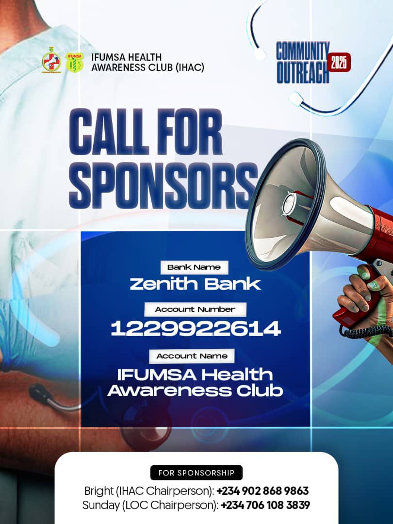 IHAC_OAU's tweet photo. We are excited to announce the launch of our 2025 Medical and Surgical Outreach Program, aimed at providing vital healthcare services to underserved communities. https://t.co/uJNr6HVXCE
