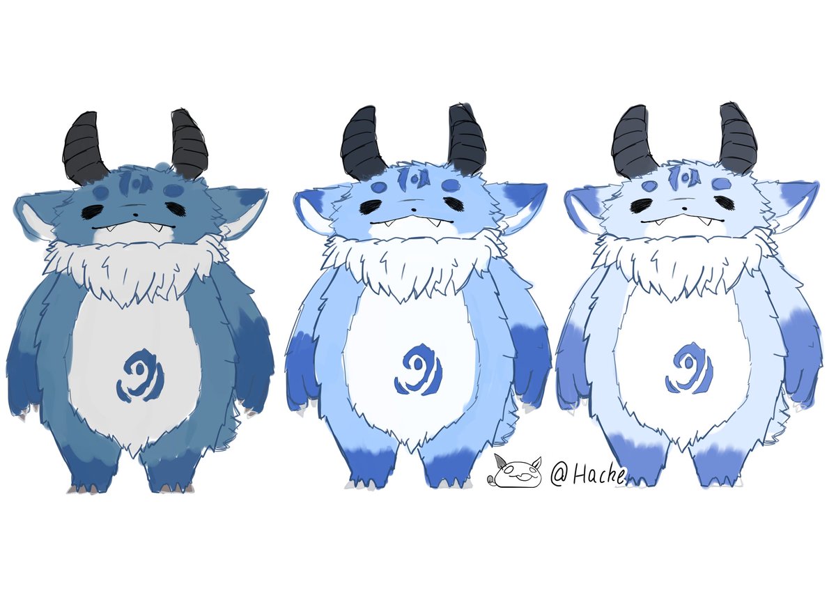 Prueba de colores para unas criaturas que estoy diseñando llamadas Gaum