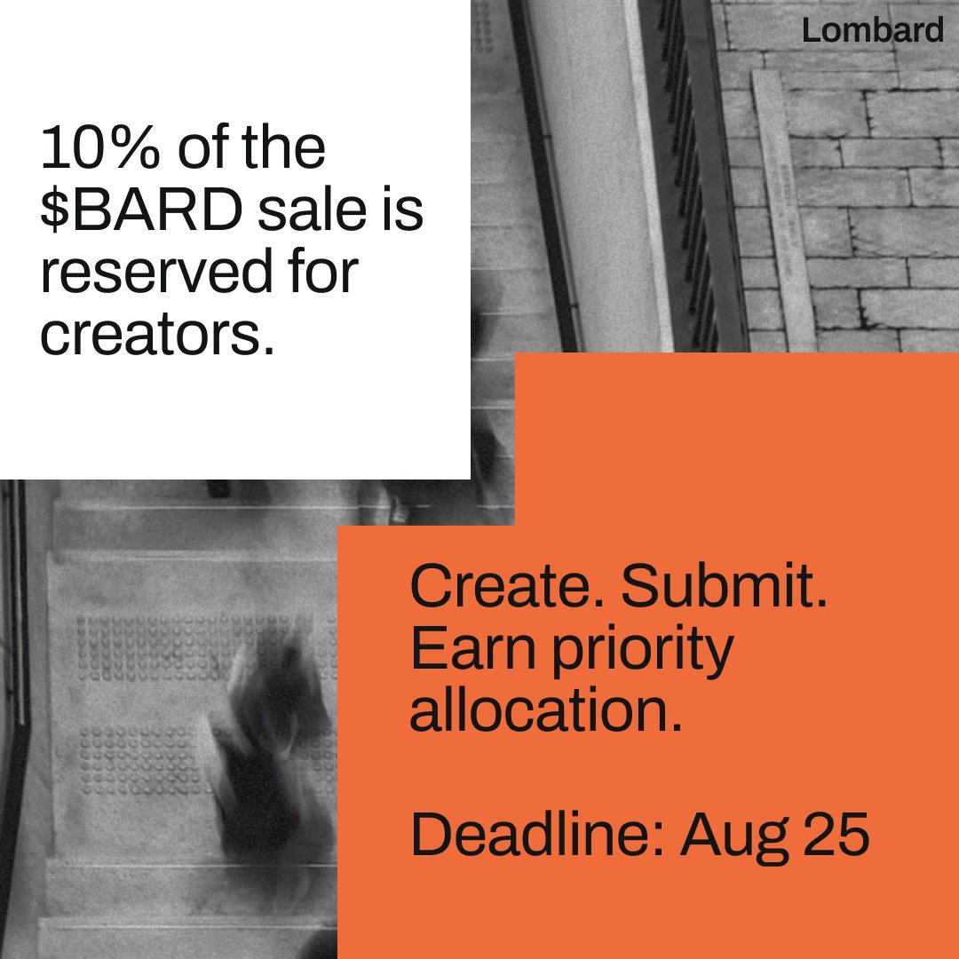 $BARD is for big believers and strong voices.

Up to 10% of the $BARD Community Sale is reserved for creators, educators, and researchers.

Secure your Priority Allocation by submitting your work on @Buidlpad before the deadline.