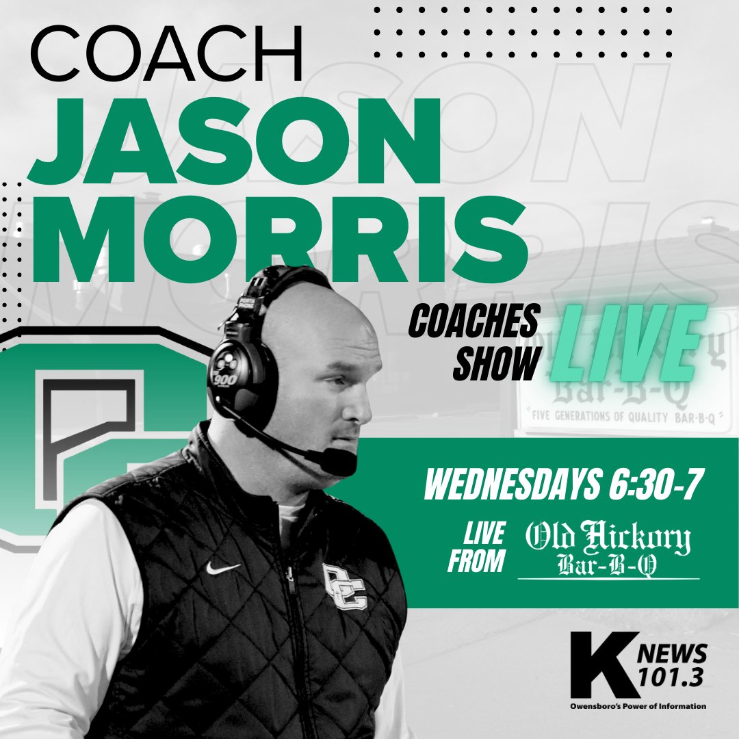 102.7 The Game ESPN Owensboro (@1027thegame) on Twitter photo Calling all <a href="/OCath_Football/">Owensboro Catholic Football</a> Fans!!! Join host <a href="/StephenATurner/">Stephen A Turner</a> & <a href="/JasonMorris02/">Jason Morris</a> for the Coached Show tonight at Old Hickory
⏰️-6:30
📻- 101.3 #KNEWS
📲- owensbororadio.com/player/?player… Calling all <a href="/OCath_Football/">Owensboro Catholic Football</a> Fans!!! Join host <a href="/StephenATurner/">Stephen A Turner</a> & <a href="/JasonMorris02/">Jason Morris</a> for the Coached Show tonight at Old Hickory
⏰️-6:30
📻- 101.3 #KNEWS
📲- owensbororadio.com/player/?player…